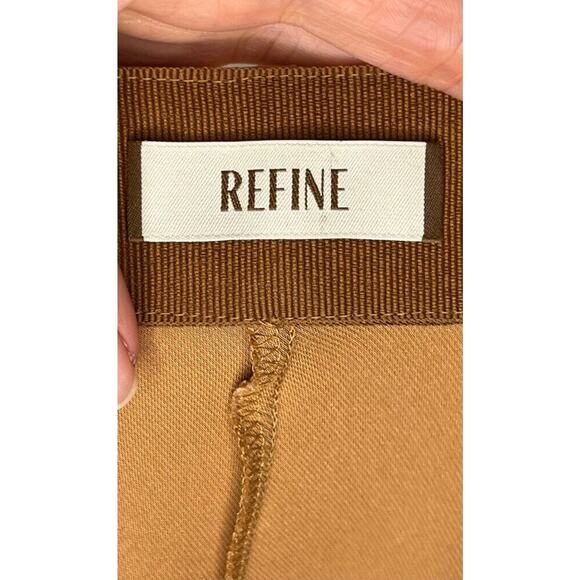 REFINE Sz 3 M Tan Gold 100% Silk Lydia Midi Slip Skirt - Picture 3 of 12